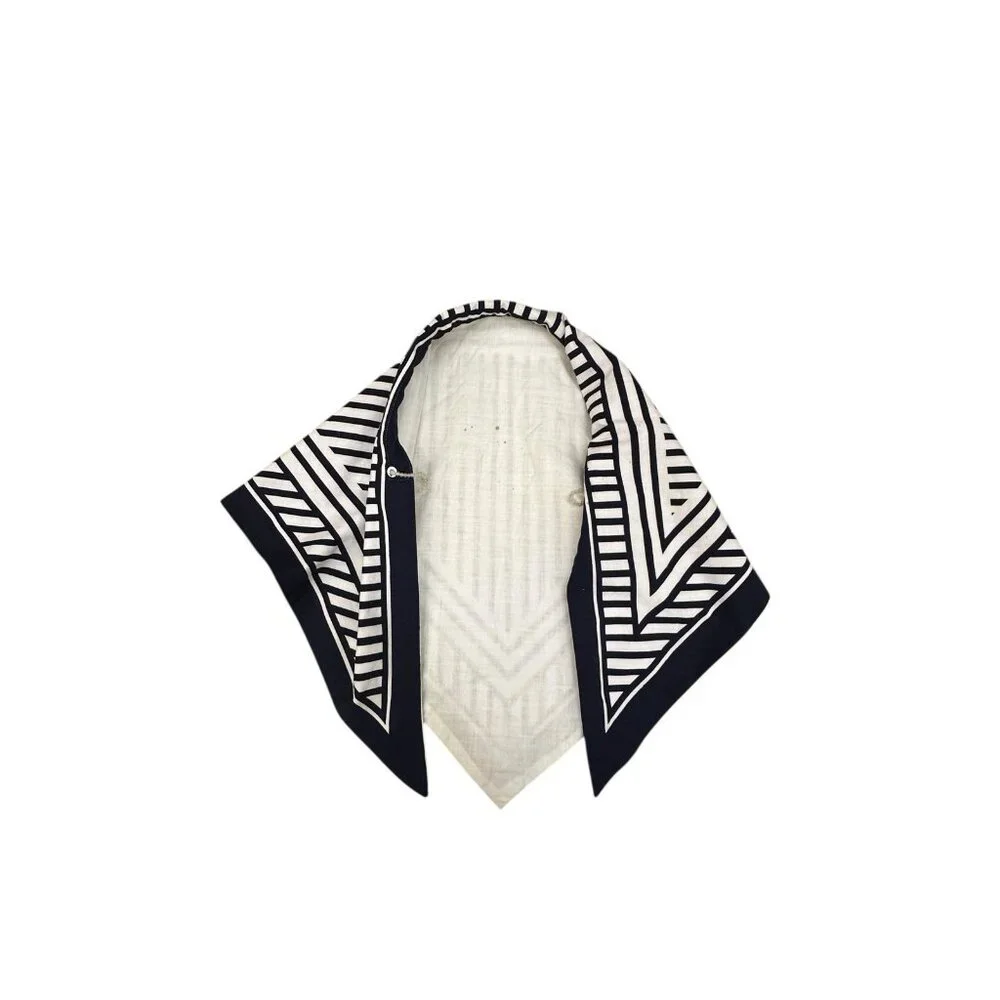Rare Vintage Mod 1960's Hair Scarf Black & White Headband Beach - Picture 7 of 14